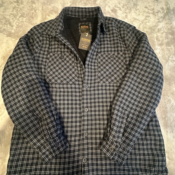 REDMOND Men's  Plaid Sherpa Jacket Cotton NWT Sz Large - Picture 1 of 5